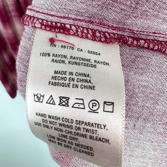 Anthropologie MAEVE Womens Sz Small Red Plaid Blouse Shirt Top Boho Comfy Soft - Picture 7 of 8